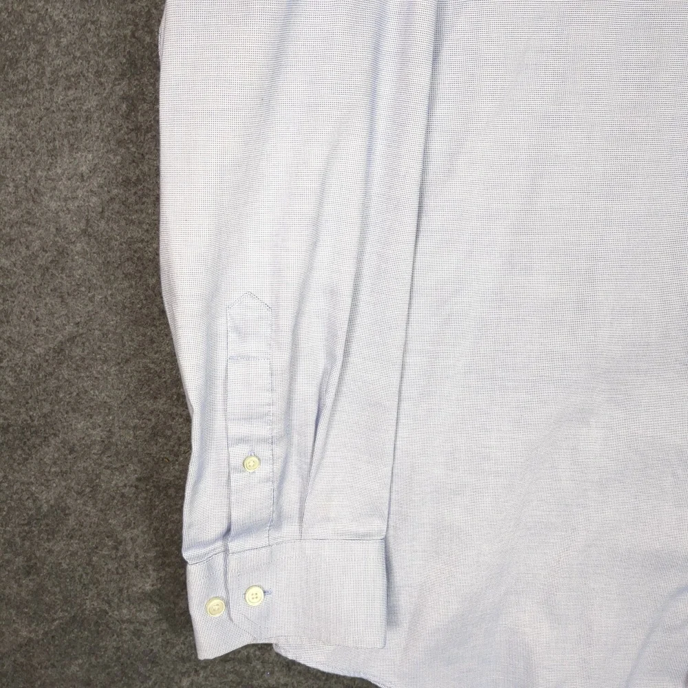 Banana Republic Mens XL Non-Iron Standard Fit Blue Micro Check Button Down Shirt
